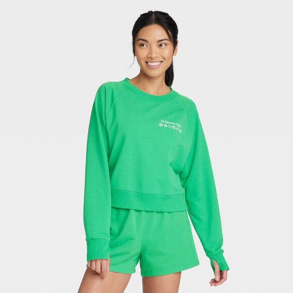 XXL - Womens French Terry Crewneck Sweatshirt - All in Motion - Green - Picture 6 of 8